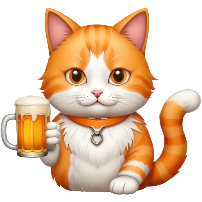 cat holding a beer emoji