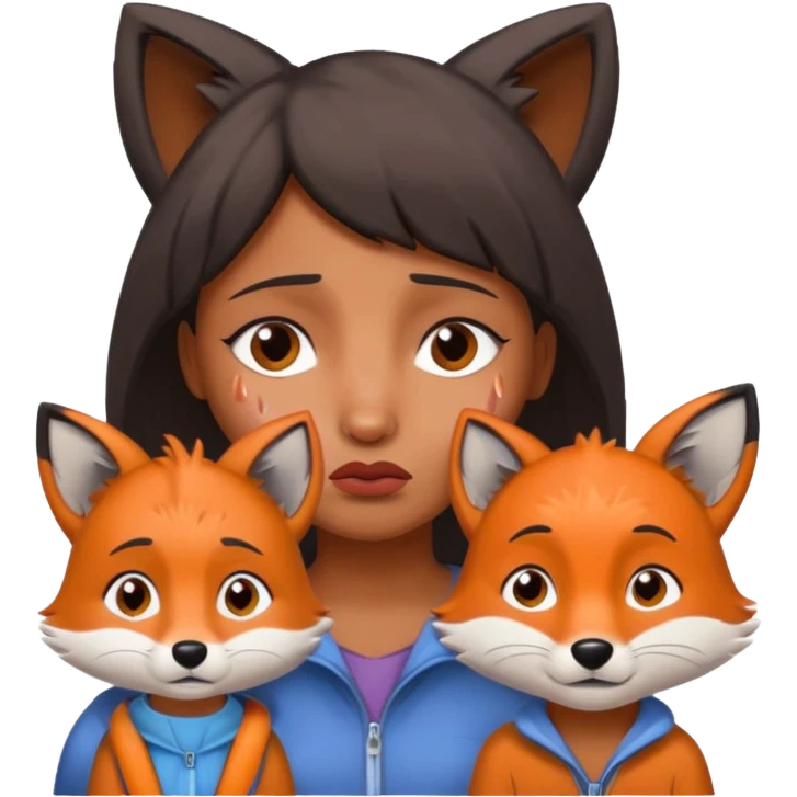 Make Dora and Swiper the fox crying emoji