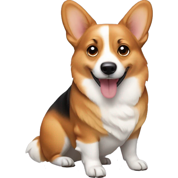 Corgi with a man and woman  emoji