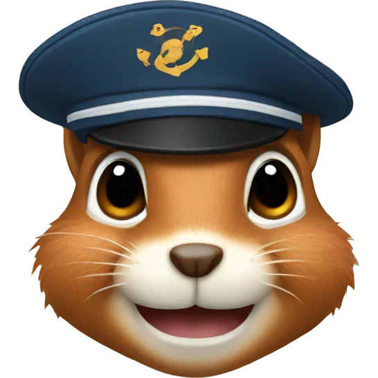 Squirrel with marine cap emoji