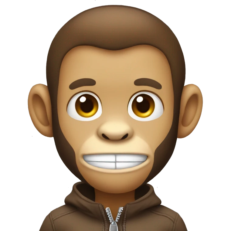 A monkey with a zipper emoji