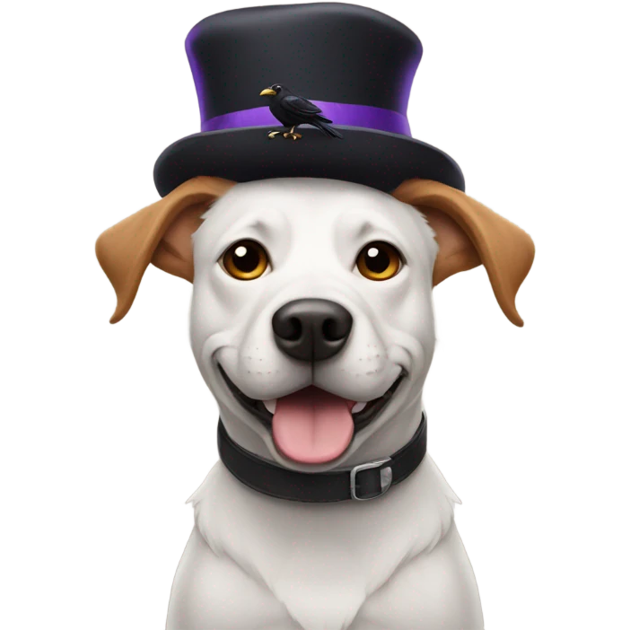 Dog with ravens hat emoji