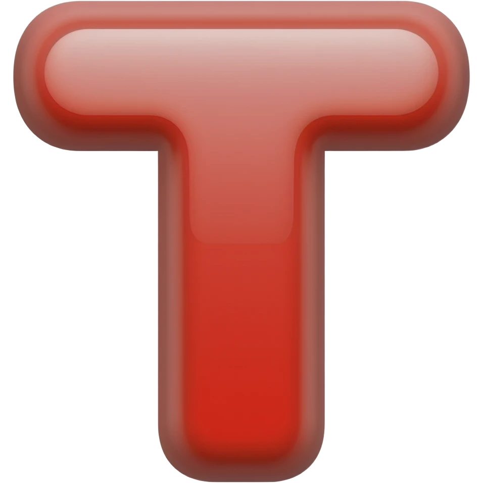 letter T in red emoji