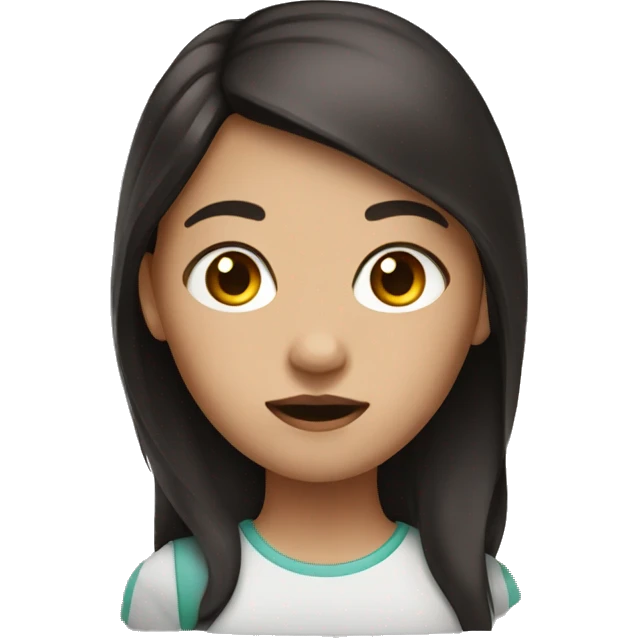 girl with dark eyes and dark brown hair emoji