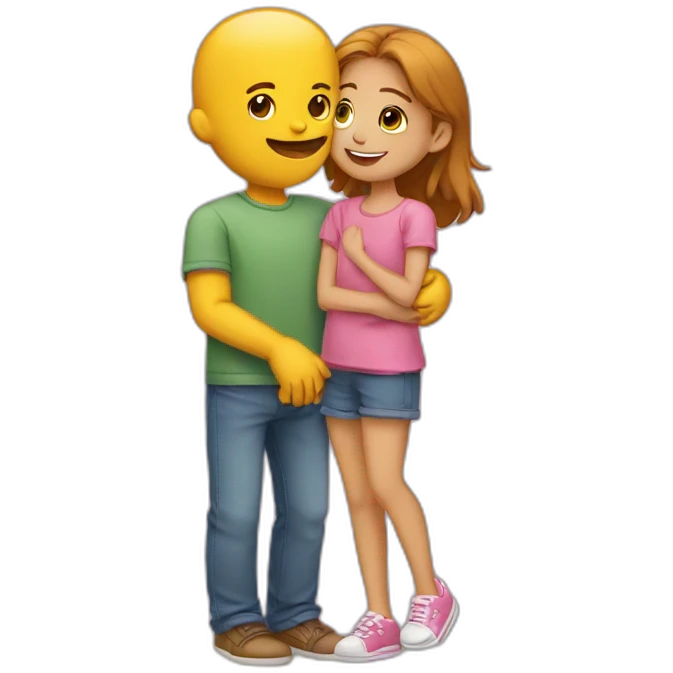 Garçon qui embrace une fille emoji