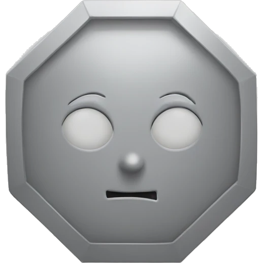 Gray pentagon shape no face  emoji