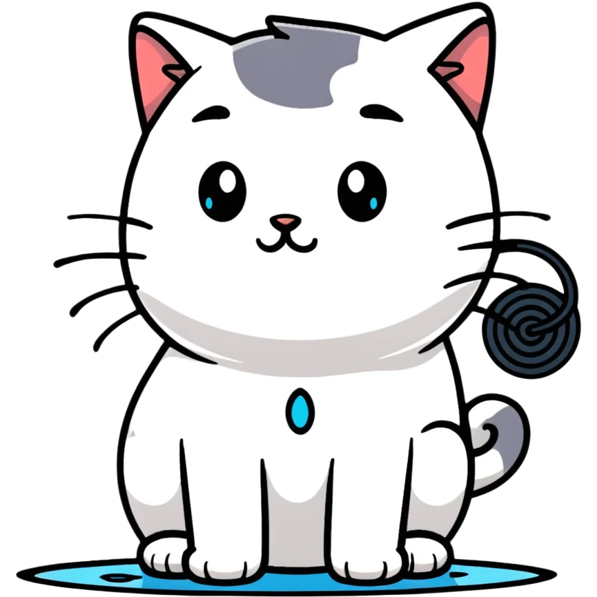 Кот грустит текут слезы лужа рядом под музыку emoji
