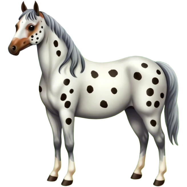 Appaloosa  in a pasture￼ emoji