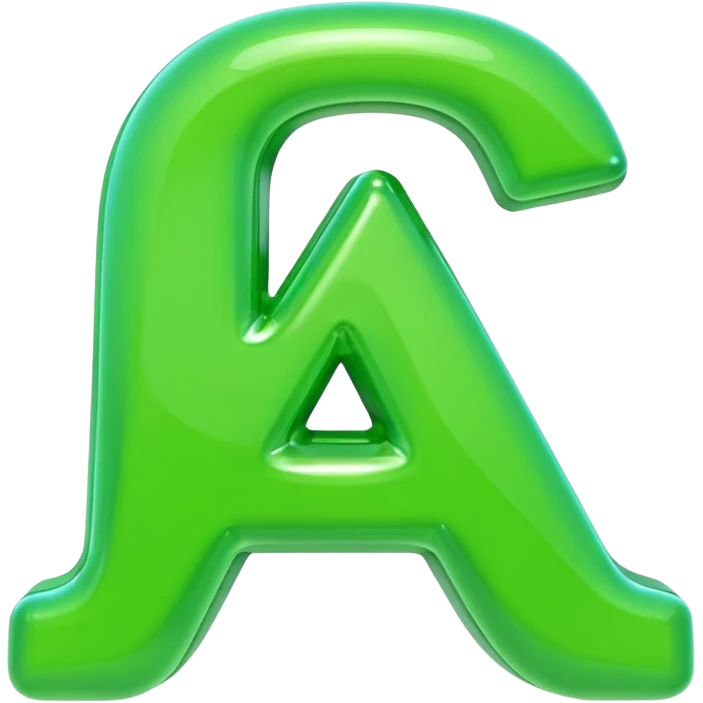 neon green bubble letter A emoji