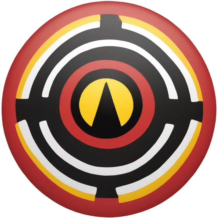 Indigenous aboriginal flag, black on top, yellow circle in the middle, red on the bottom emoji
