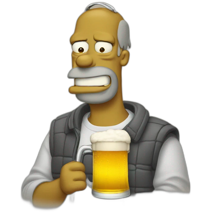 Homer drinking beer emoji