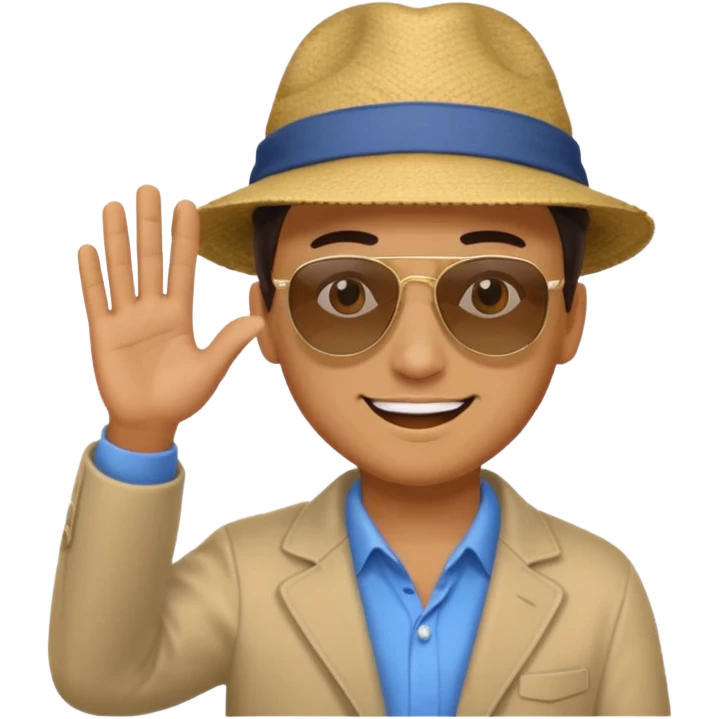 man waving hello emoji
