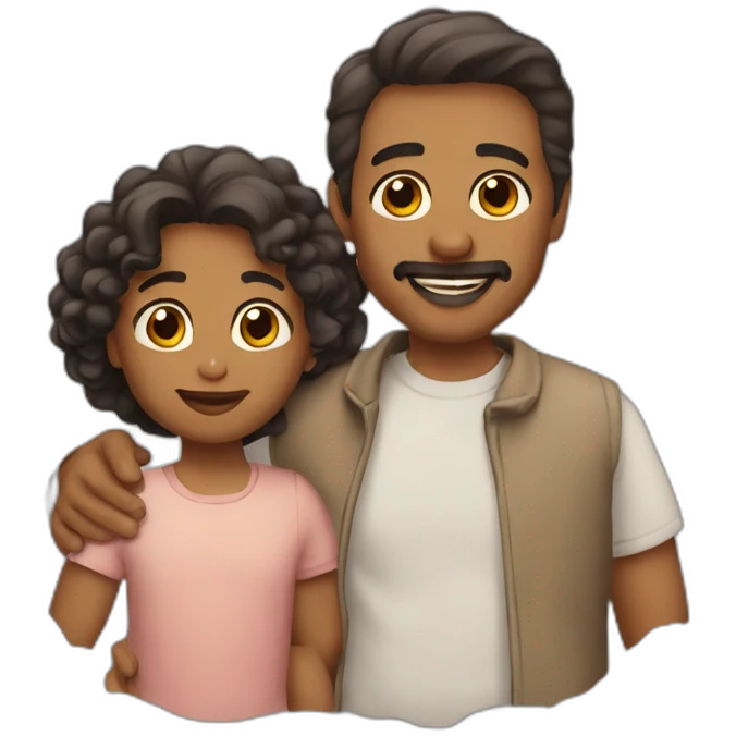 Padre con tres hijos emoji