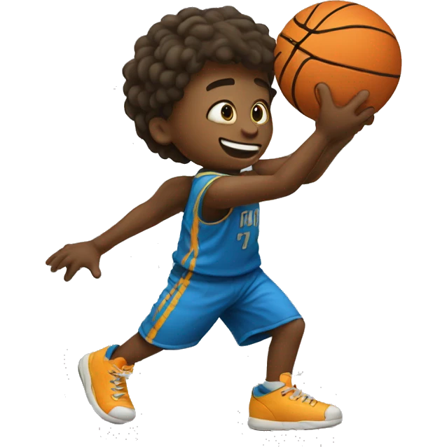 A boy playing basketball emoji