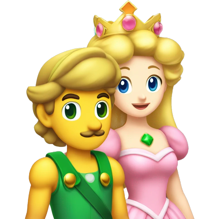 princess peach and luigi emoji
