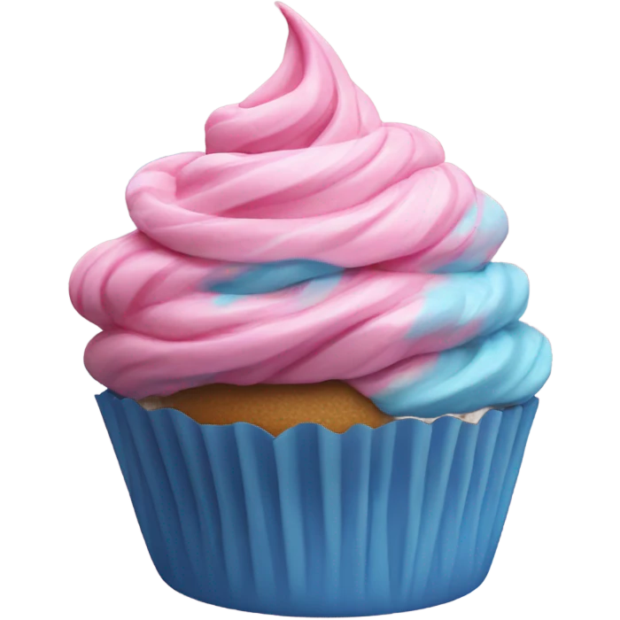 cupcake with pink-blue frosting  emoji