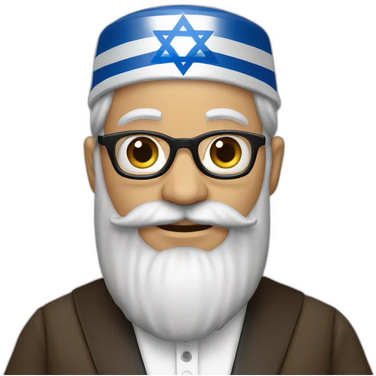 rabbi with Sidelocks holding israel flag emoji