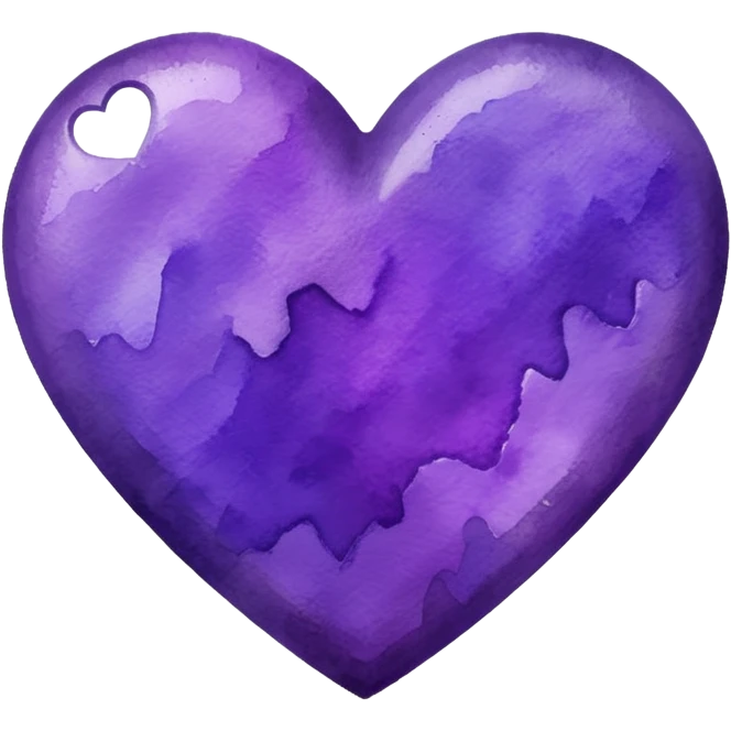 bold purple heart with a watercolor effect emoji