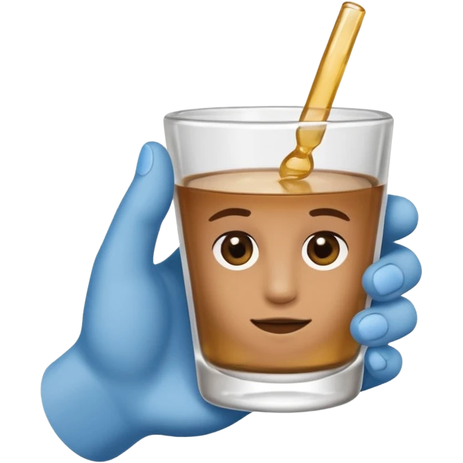 a hand holding a small shot glass emoji