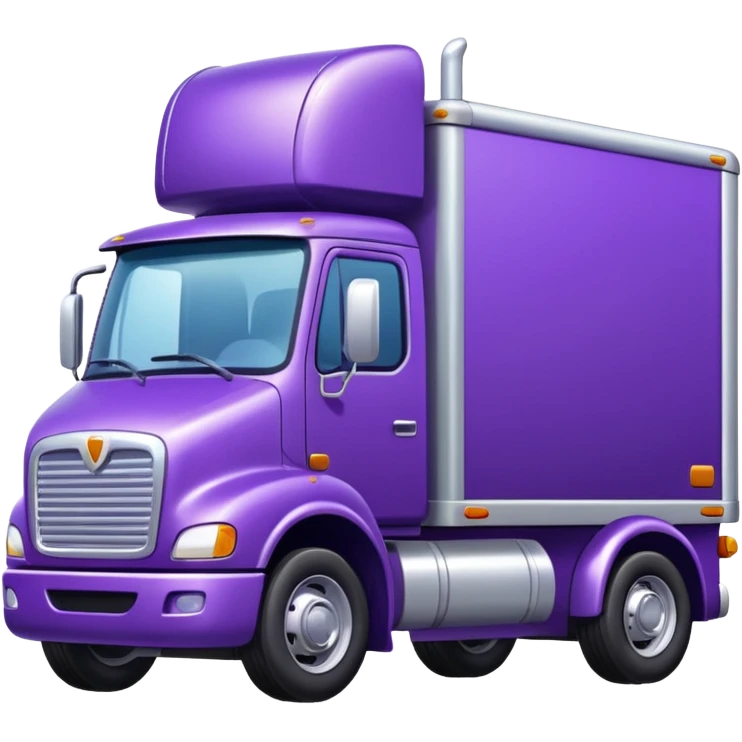 purple truck with a white trailer
 emoji
