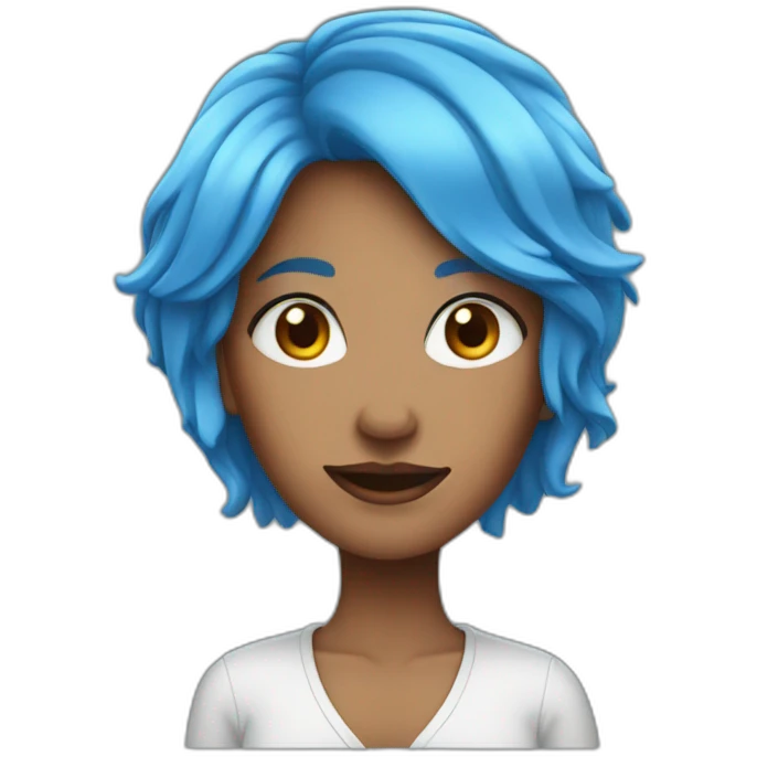 blue hair woman emoji