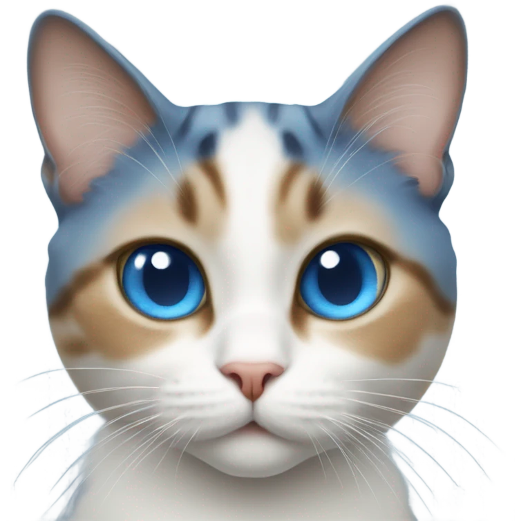 Blue eye cat blowing a kiss  emoji