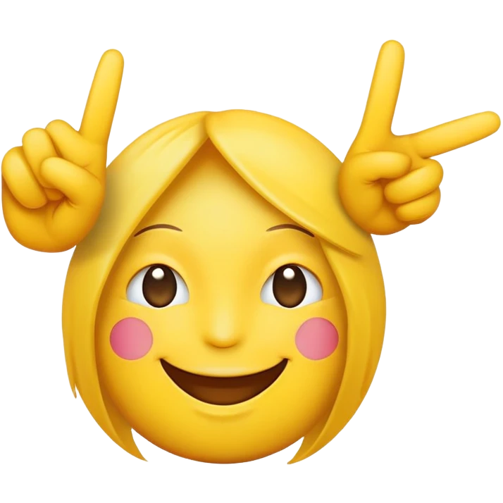 Emoji throwing peace sign emoji