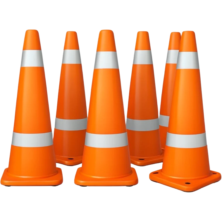 100 alive traffic cones emoji