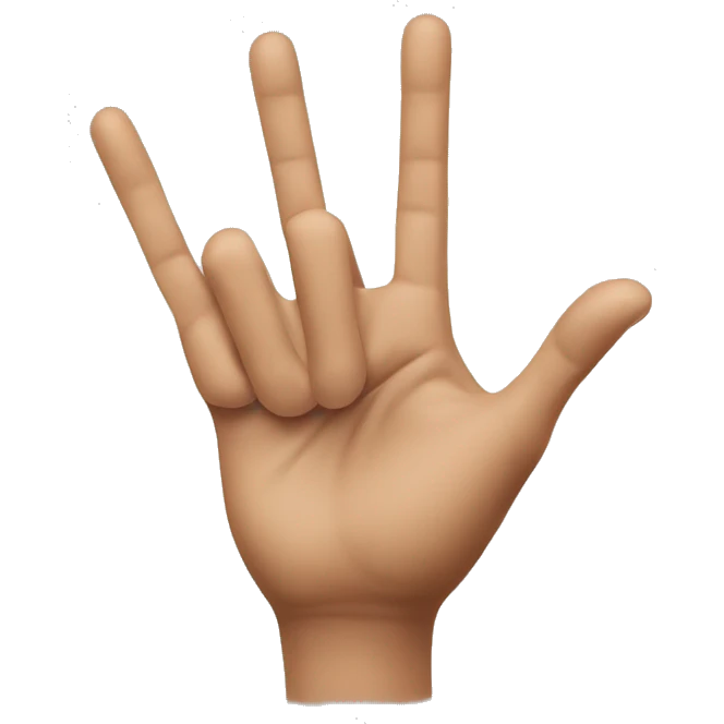 Three fingers up emoji