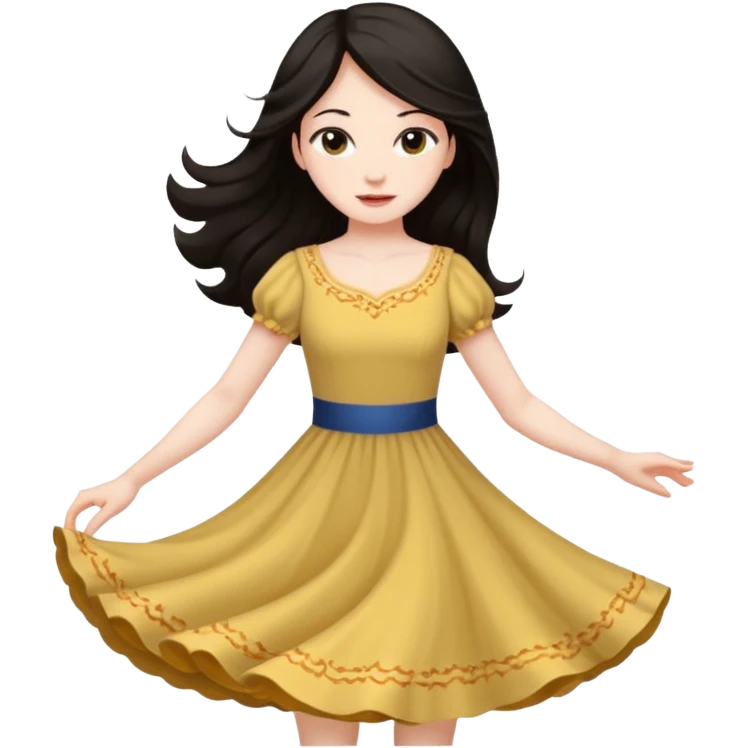 Long  Dark hair women twirling emoji