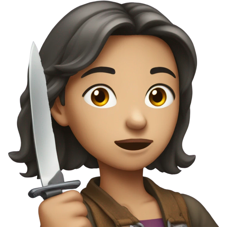 Girl holding a knife emoji