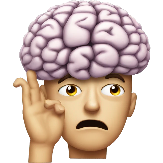 Really Stupid Brain with Hand Pinch emoji