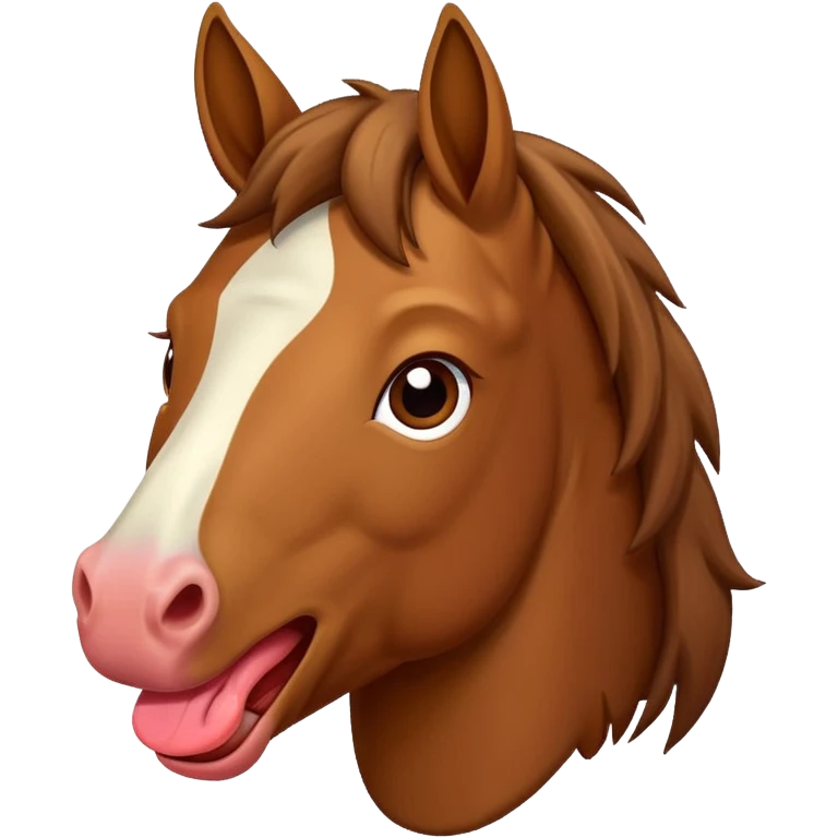 a horse sticking out his tounge emoji