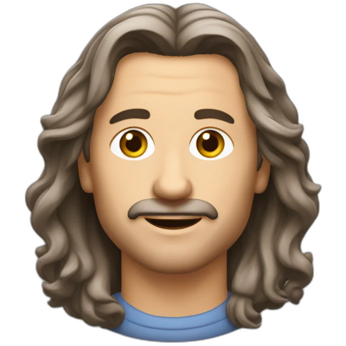 Europäischer Mann ohne Bart mit dunklen kurzen Haaren Mitte 40 Jahre emoji