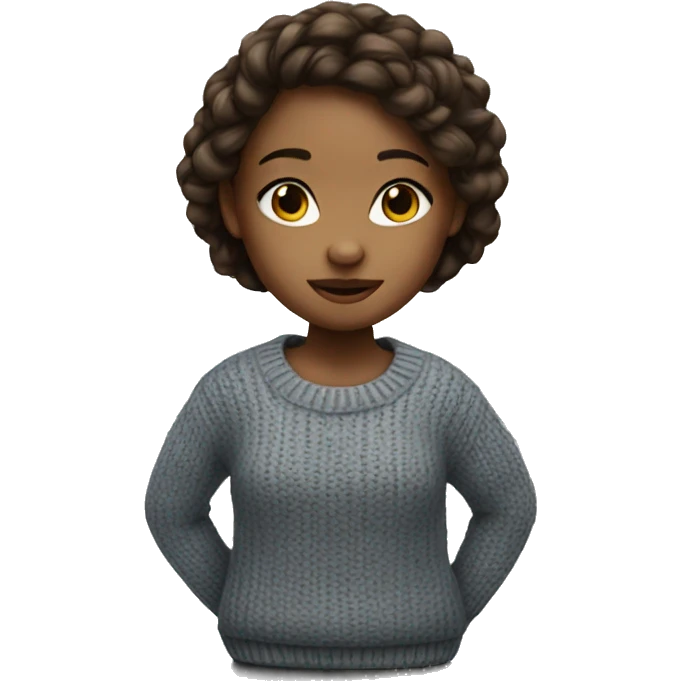 realistic girl in sweater emoji