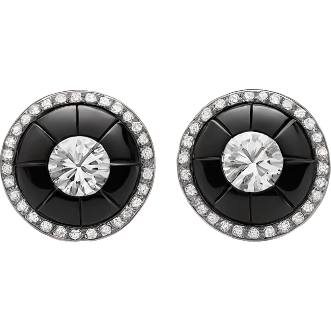Black Chanel earrings diamond  emoji