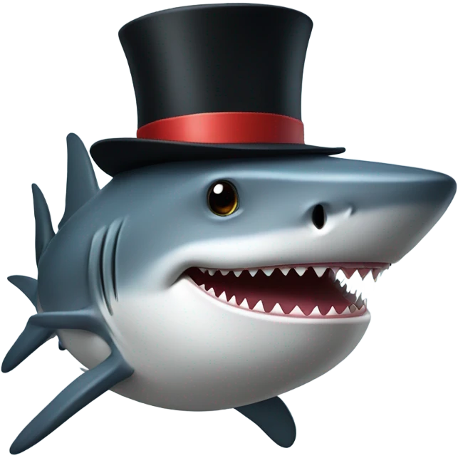 Shark with a top hat emoji