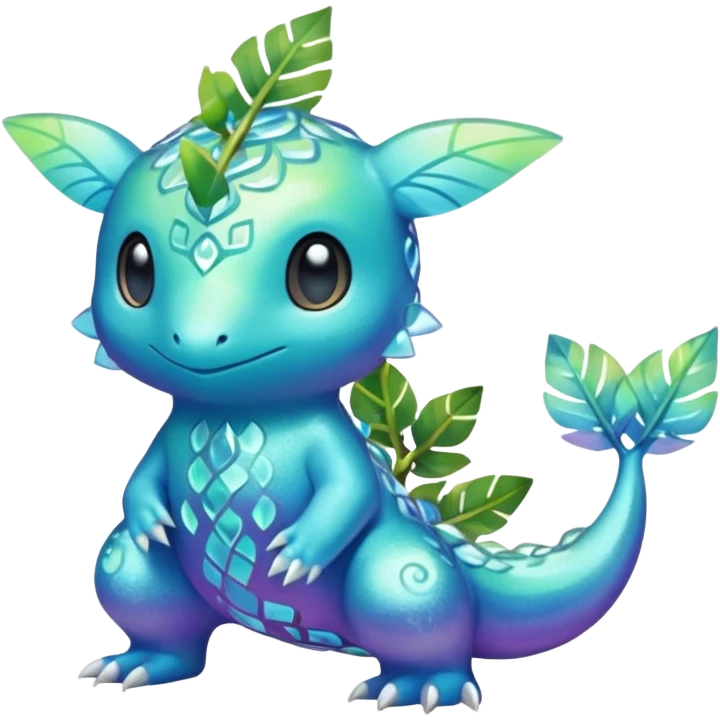 Elemental Exotic Tropical Celestial Sparky Fierce Viney Vinal Dusky Aurorus-Amaura-Auroras-Pokémon-Fakémon-creature emoji