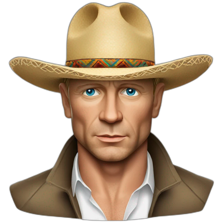 Daniel Craig handsome wearing a sombrero emoji