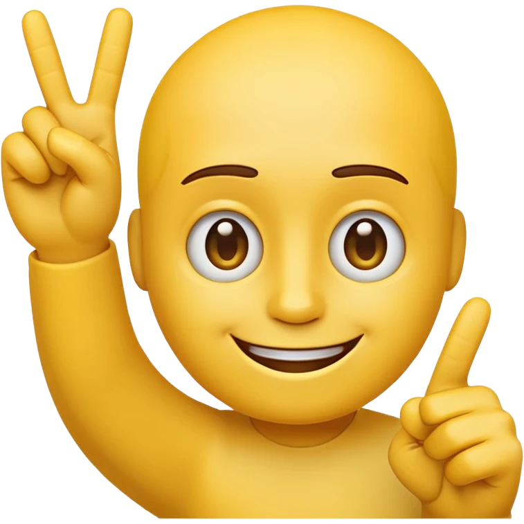 A simple yellow emoji face with one hand raised, holding up three fingers, the thumb, index, and middle finger (like the number three). Clean cartoon emoji style. emoji