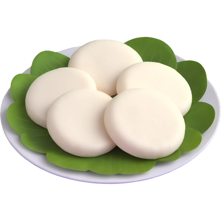 fluffy white idli South Indian rice cake emoji