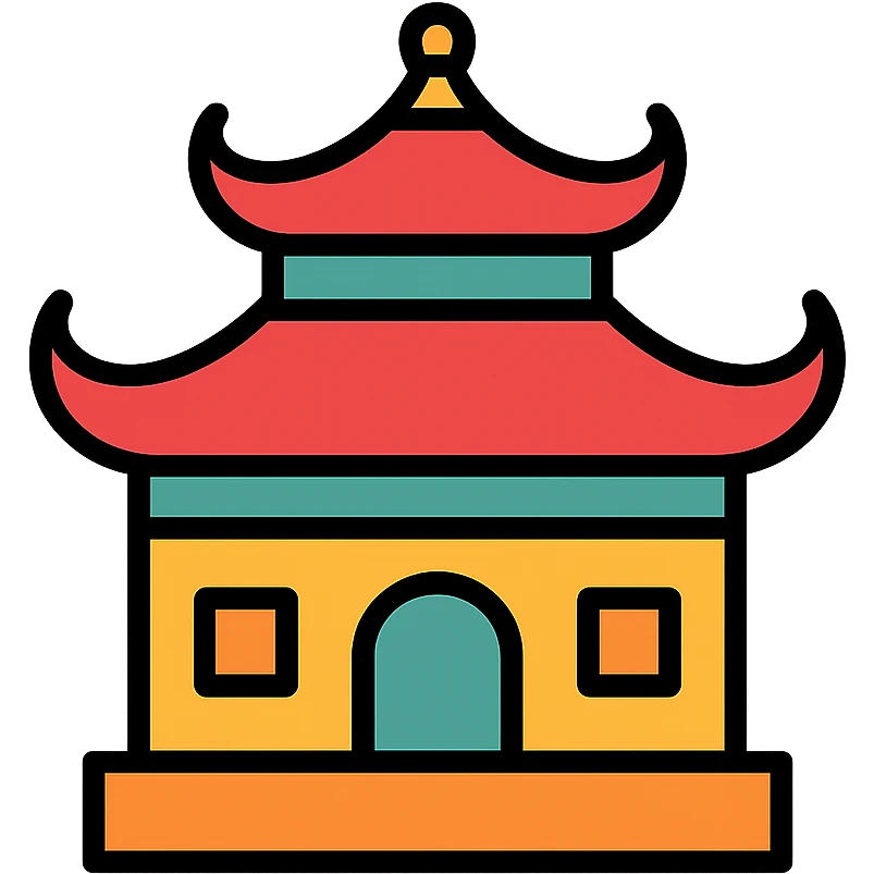 Chinese traditional building that looks a bit like a temple emoji