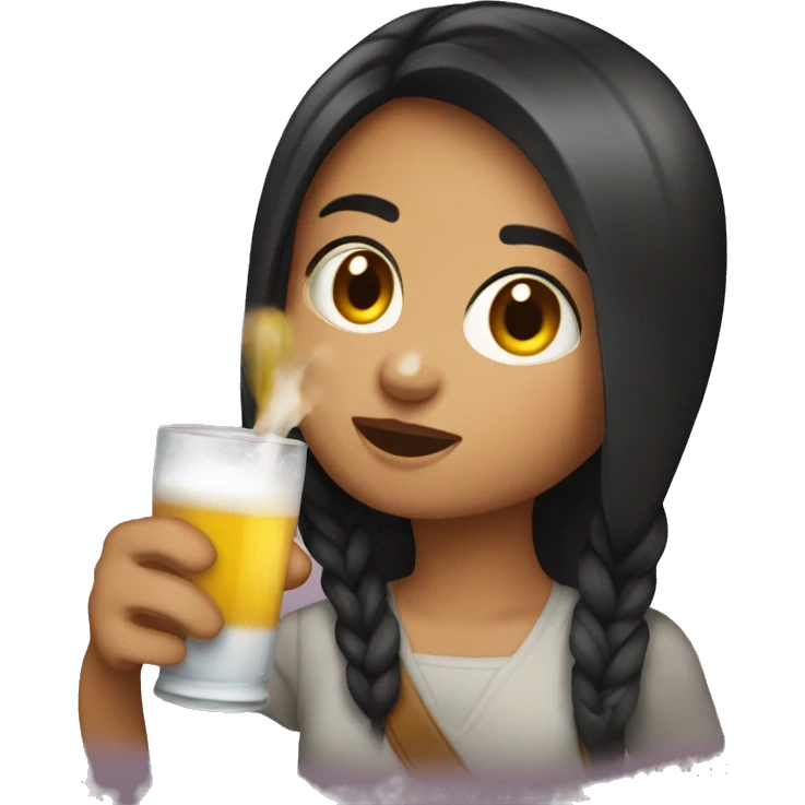 an argentine girl drinking malb emoji