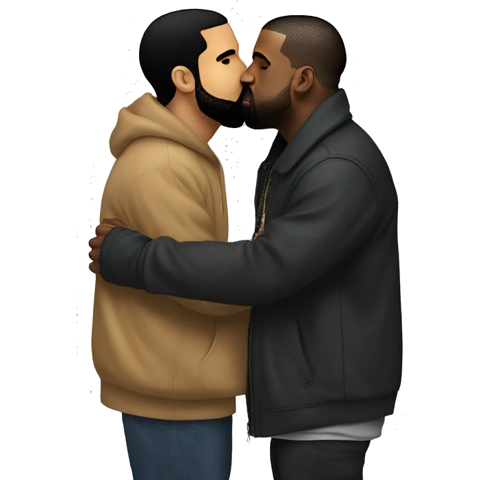 drake kissing kanye west emoji