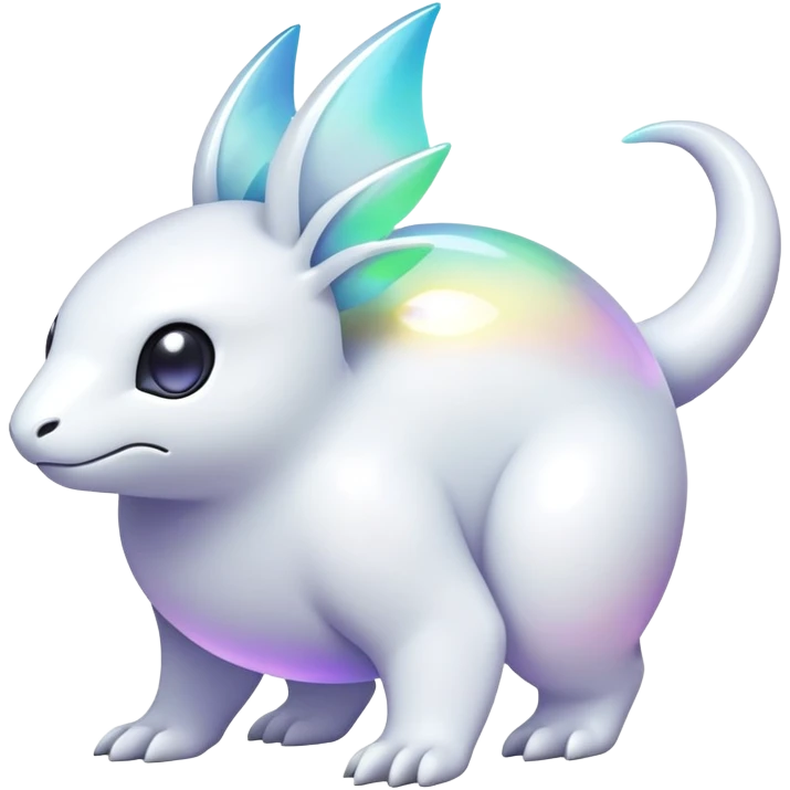  Iridescent white pale fakemon-creature   emoji