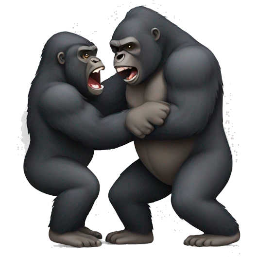 Gorilla and bear fighting emoji