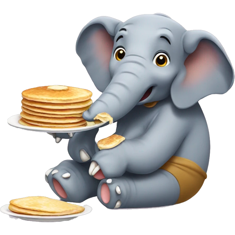 Elephant eating pancakes emoji