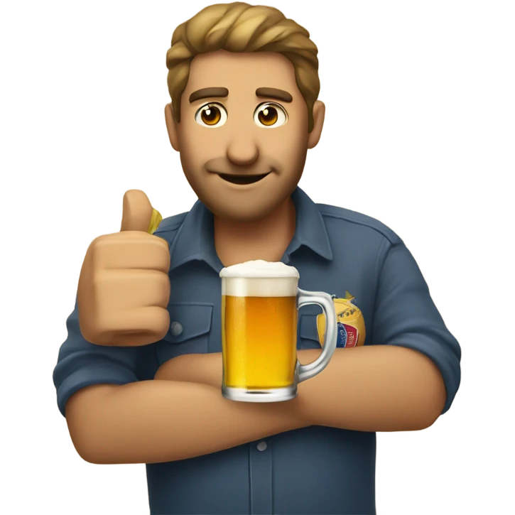 Beer drinking a beer emoji