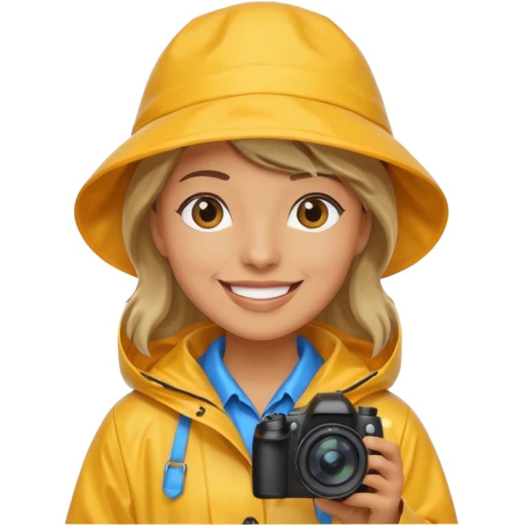 fotographer with rain coat emoji