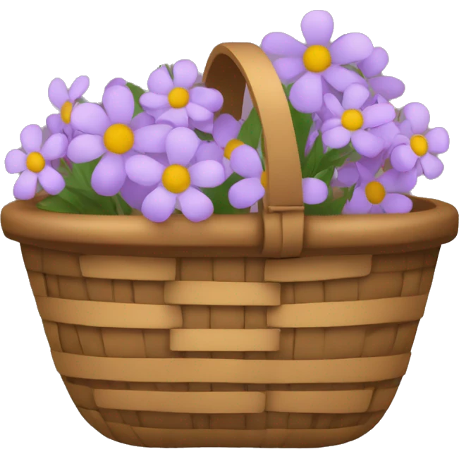 brown basket with flowers emoji